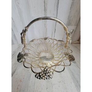 Grape vine wire basket vintage metal unique home decor leaf